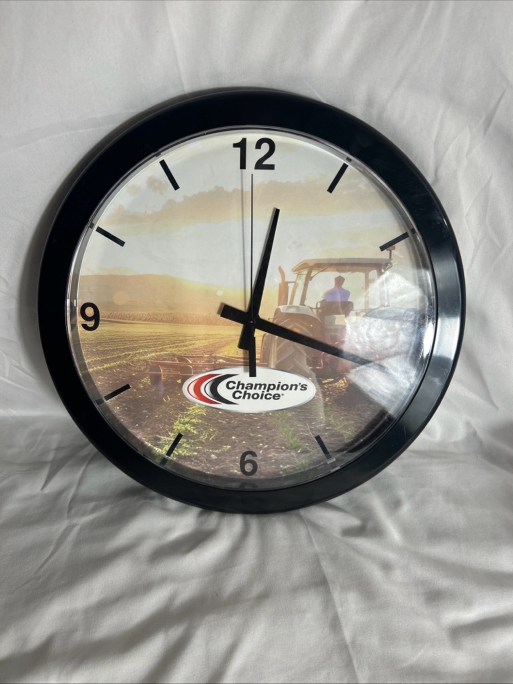 Black Agricultural Scene Wall Clock